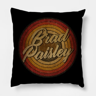 arjunthemaniac,circle vintage retro faded Brad Paisley Pillow