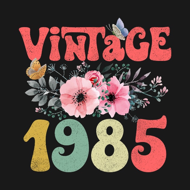 Vintage 1985 Floral Retro Groovy 38th Birthday by Kens Shop