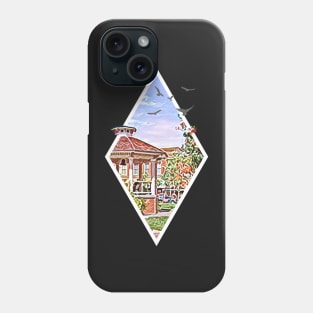 Town Square at Spring - Digital Art - Diamond Frame - Black - Gilmore Phone Case