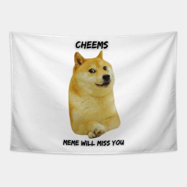 Miss you Cheems Tapestry by UnicornCulture