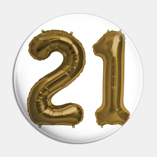 Bronze 21st Birthday Metallic Helium Balloons Numbers Pin by podartist