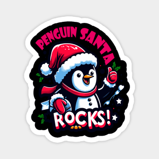 Penguin Santa Rocks Magnet