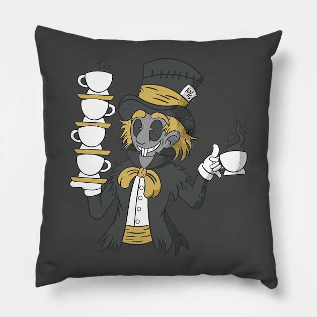 Old School Mad Hatter Pillow by GoldenHorror