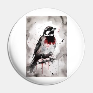 Black Throated Sparrow Pin