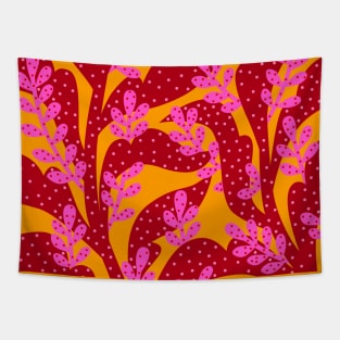 Purple pink and yellow orange leaves Tapestry