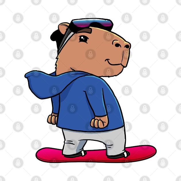 Capybara Snowboarder Boy Snowboarding by capydays