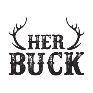 Her Buck His Doe Deer Antlers Couples Gift T-Shirt