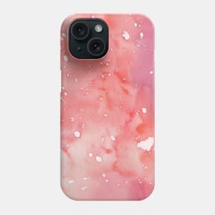 Coral pink watercolor background Phone Case