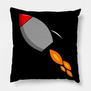 Exciting and Fun Fire Blazing Rocket Cartoon Pillow