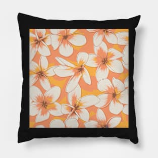 Light Orange Fragipani Pillow