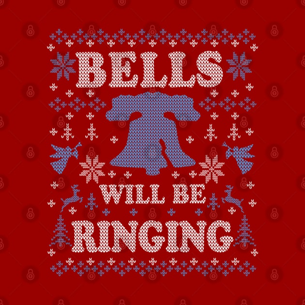 Philly Liberty Bell Philadelphia Bells Will Be Ringing Ugly Christmas Sweater Party Philly Fan by TeeCreations