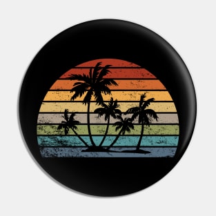 Tropical Beach Vintage Retro Style 70s 80s Palm Tree Pin