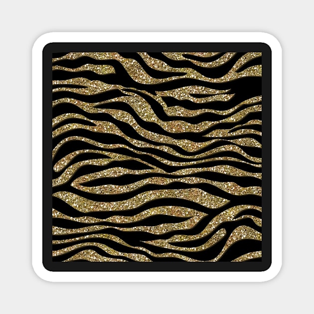 Gold Zebra Sparkle Magnet by SpiceTree