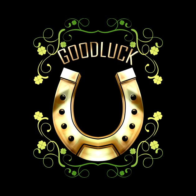 Good Luck With A Golden Horseshoe For Irish St Patricks Day by SinBle