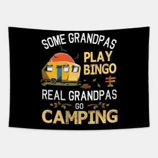 Some Grandpas Play Bingo Real Grandpas Go Camping Happy Summer Camper Gamer Vintage Retro Tapestry