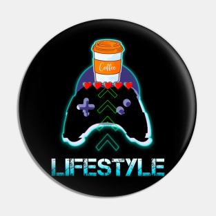 Lifestyle Coffee Gamer Quote Pin