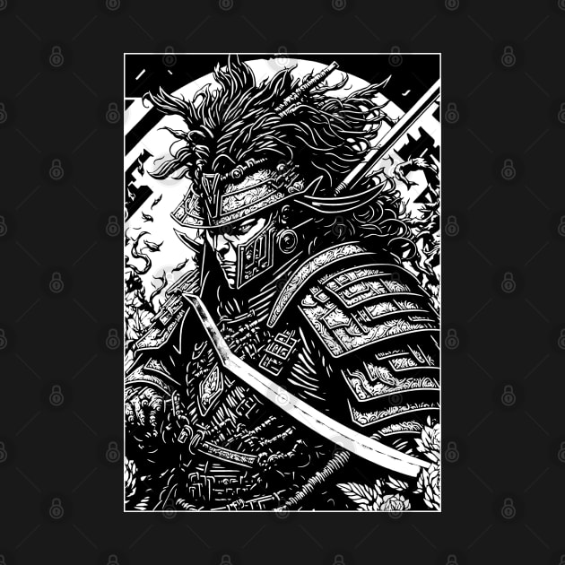 Black and white samurai by NekerArt