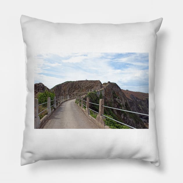 La Coupee, Sark, Channel Islands Pillow by HazelWright