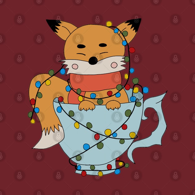 Festive Fox Glow: Christmas Lantern Garland Charm by RedFoxIV