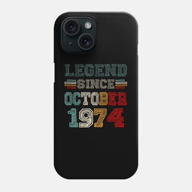 49 Years Old Legend Since October 1974 49th Birthday Phone Case by Red and Black Floral
