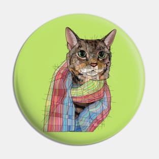 Cat with Scarf Pin