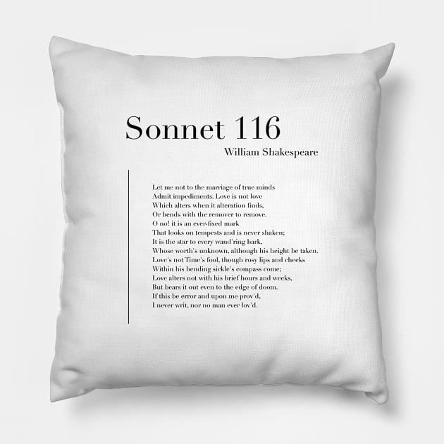 Sonnet 116 by William Shakespeare Pillow by wisemagpie