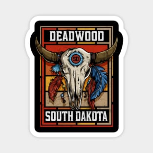 Deadwood South Dakota Native American Bison Skull Magnet