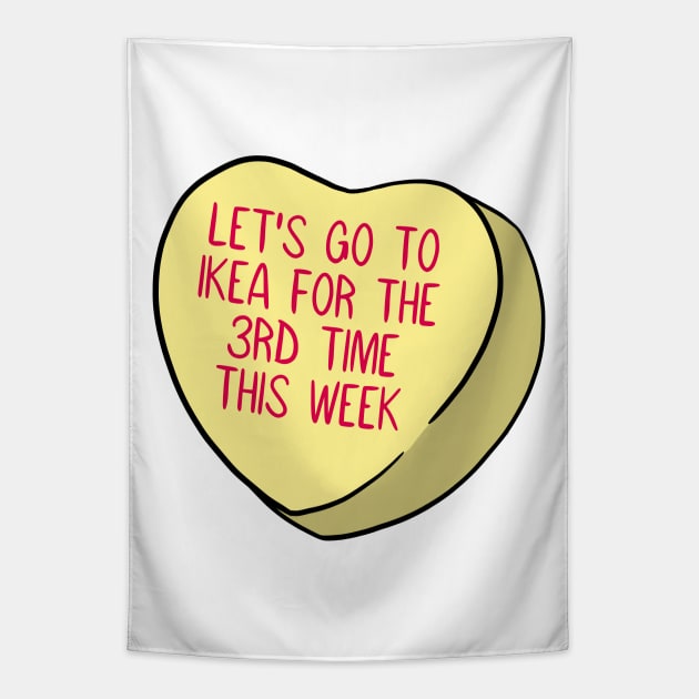 Funny Candy Heart IKEA Tapestry by Crystal Ro