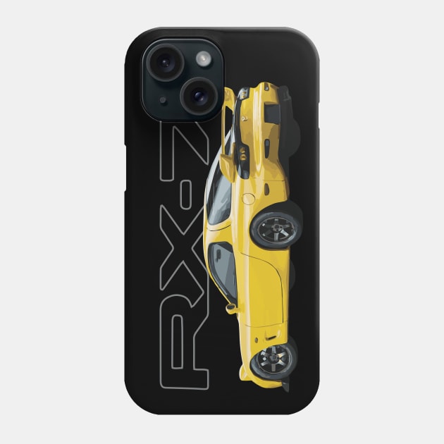 Competition Yellow Mica fd rx-7 Phone Case by cowtown_cowboy