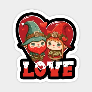 Happy Valentine's Day Gnome with Love Gnome Valentines Day Magnet