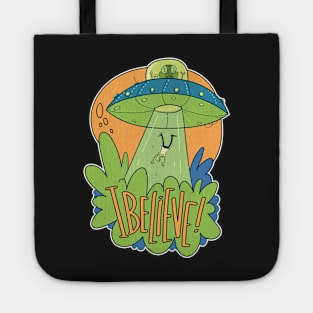 Alien I Believe UFO Abduction Tote