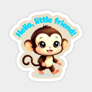 Hello, Little Friend Adorable Pygmy With White Smile Magnet