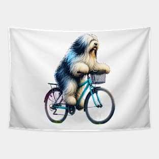 Bergamasco Sheepdog Biking Tapestry