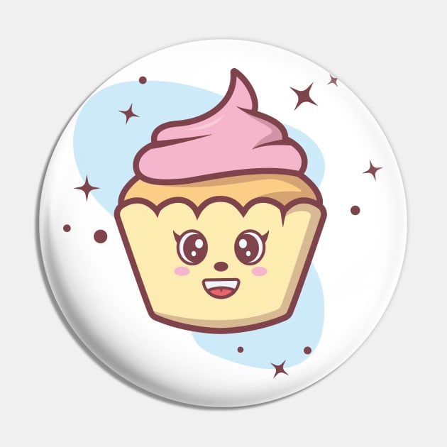 Pastel and cute cupcake Pin by OgyDesign