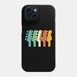 Bass Guitar Headstocks Silhouette Cool Retro Colors Phone Case