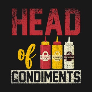 Head Of Condiments Sauce Grill Retro BBQ Barbecue T-Shirt