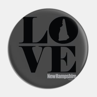 Love NH (black square) Pin