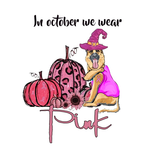 In October We Wear Pink - Halloween Pink German Dog Witch Pumpkin by Tiennhu Lamit19