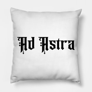 Ad Astra Per Aspera Latin Motto Calligraphy B&W Pillow