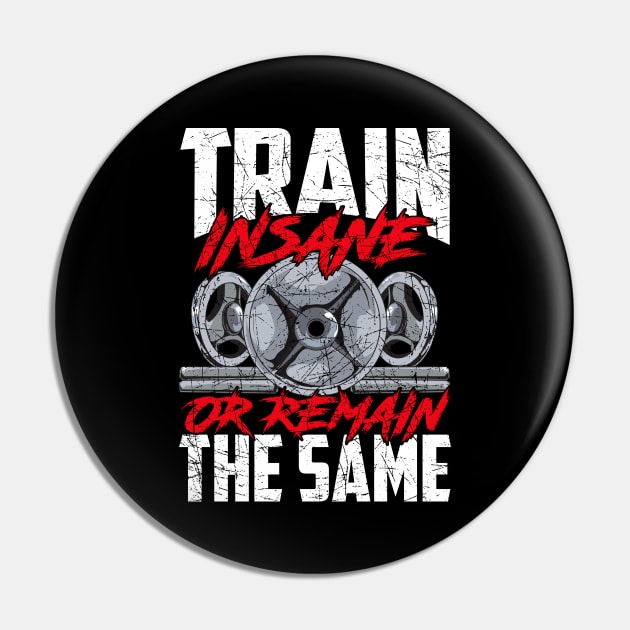 Train Insane or Remain The Same Weightlifting Gym Pin by theperfectpresents