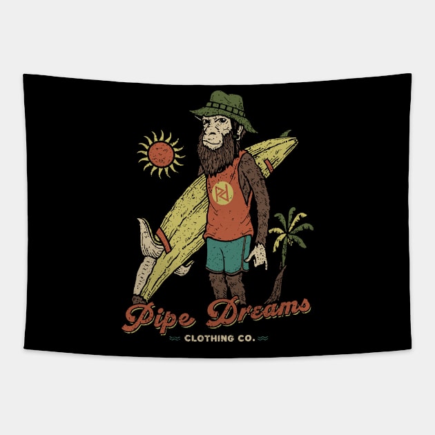 Surfer Monkey Tapestry by Pipe Dreams Clothing Co.