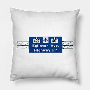 Hwy 427_Hwy 401_Pearson Airport Sign Pillow