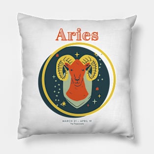 Aries Zodiac Astrology Symbol T-Shirt Pillow