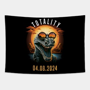 Totality 04.08.24 Crocodile Sunglasses Solar Eclipse 2024 Tapestry