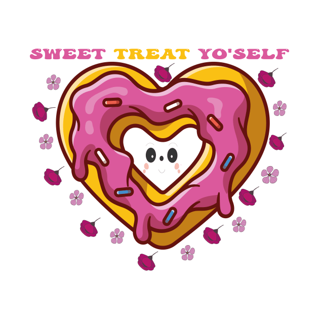 Heart-shaped Sweetness: A Cute Doughnut Design by houdasagna