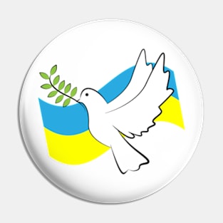 Dove of Peace Dove Ukraine Pin