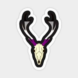 Asexual Pride Deer Skull Magnet