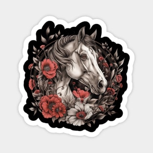 Floral Horse Design Magnet