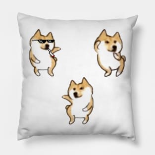 meme doge dancing Pillow