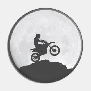 Motorcyclist and the Moon Pin